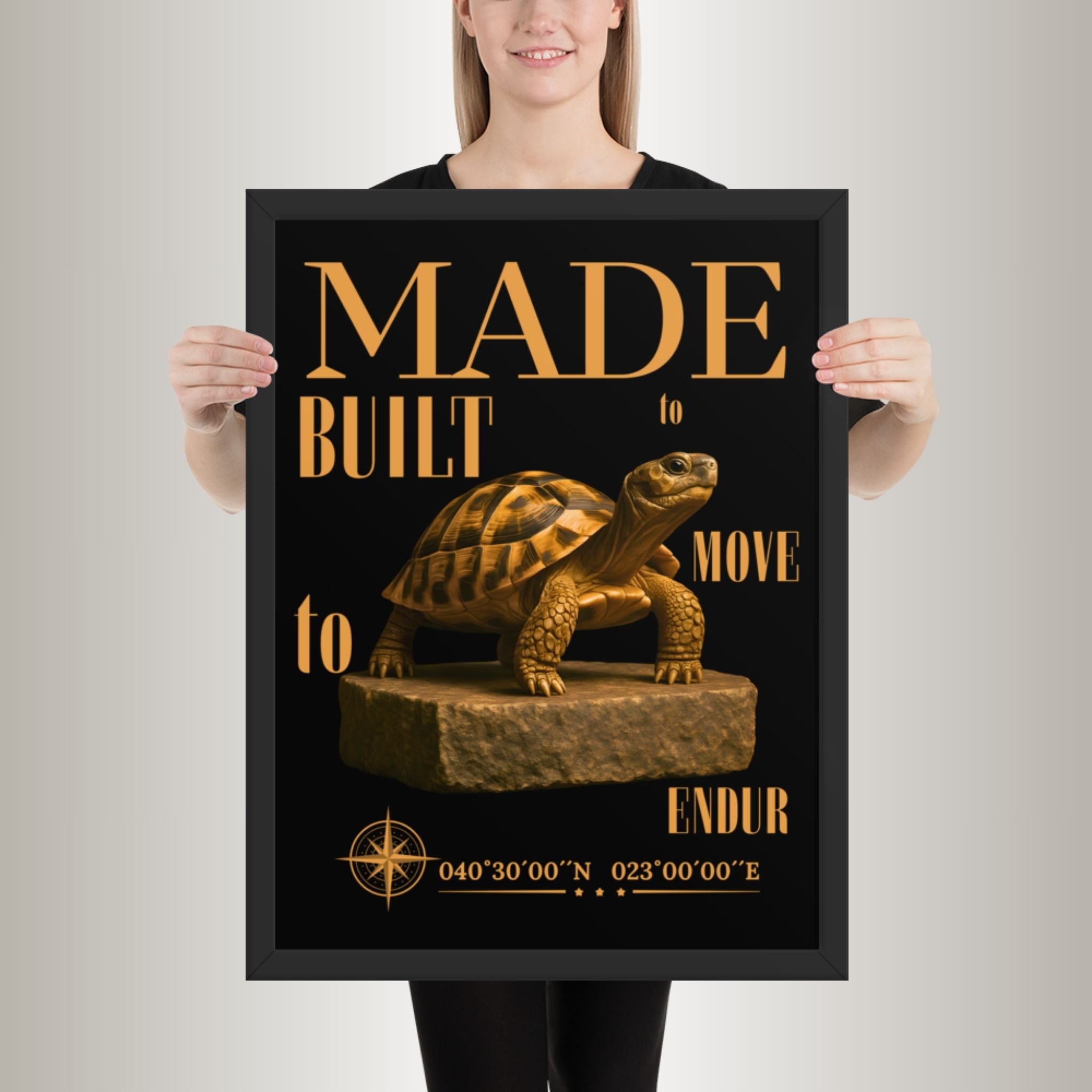 Poster mit Bilderrahmen Griechische Landschildkröte (Testudo hermanni)
