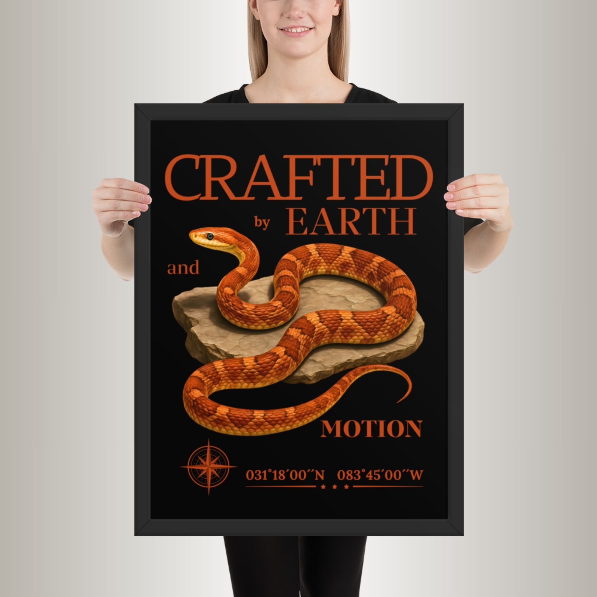 Poster mit Bilderrahmen Kornnatter (Pantherophis guttatus)