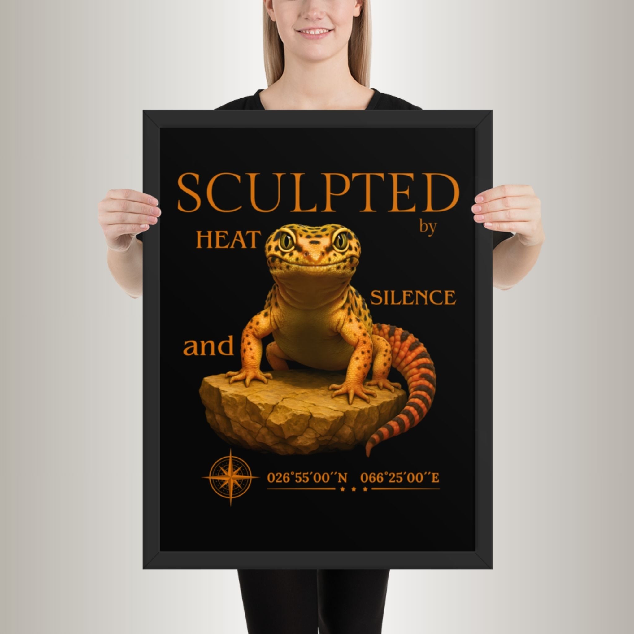 Poster mit Bilderrahmen Leopardgecko Variante 1 (Eublepharis macularius)