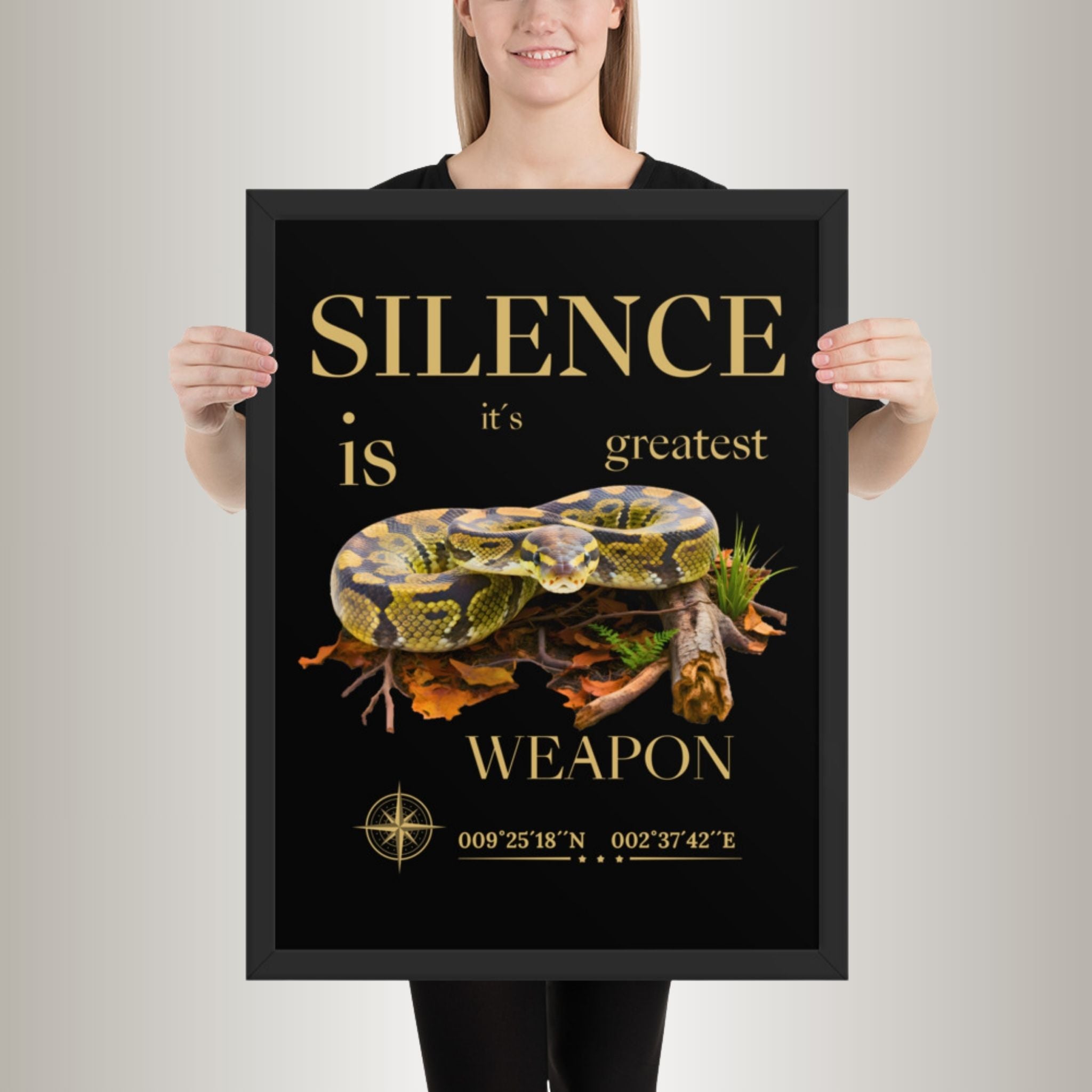 Poster mit Bilderrahmen Königsphyton Basic (Python regius)