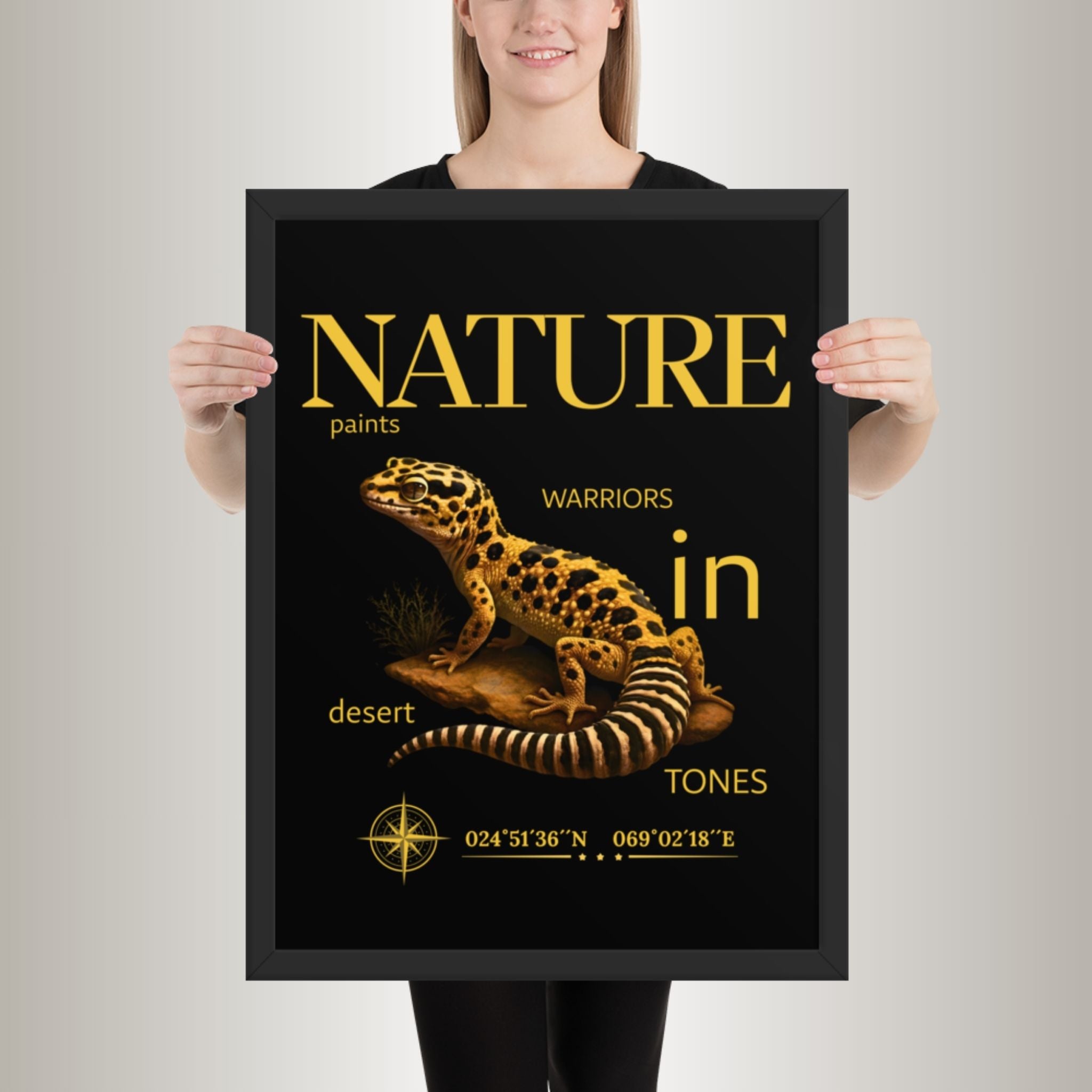 Poster mit Bilderrahmen Leopardgecko Variante 3 (Eublepharis macularius)