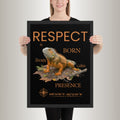 Poster with picture frame Orange Iguana (Iguana iguana)