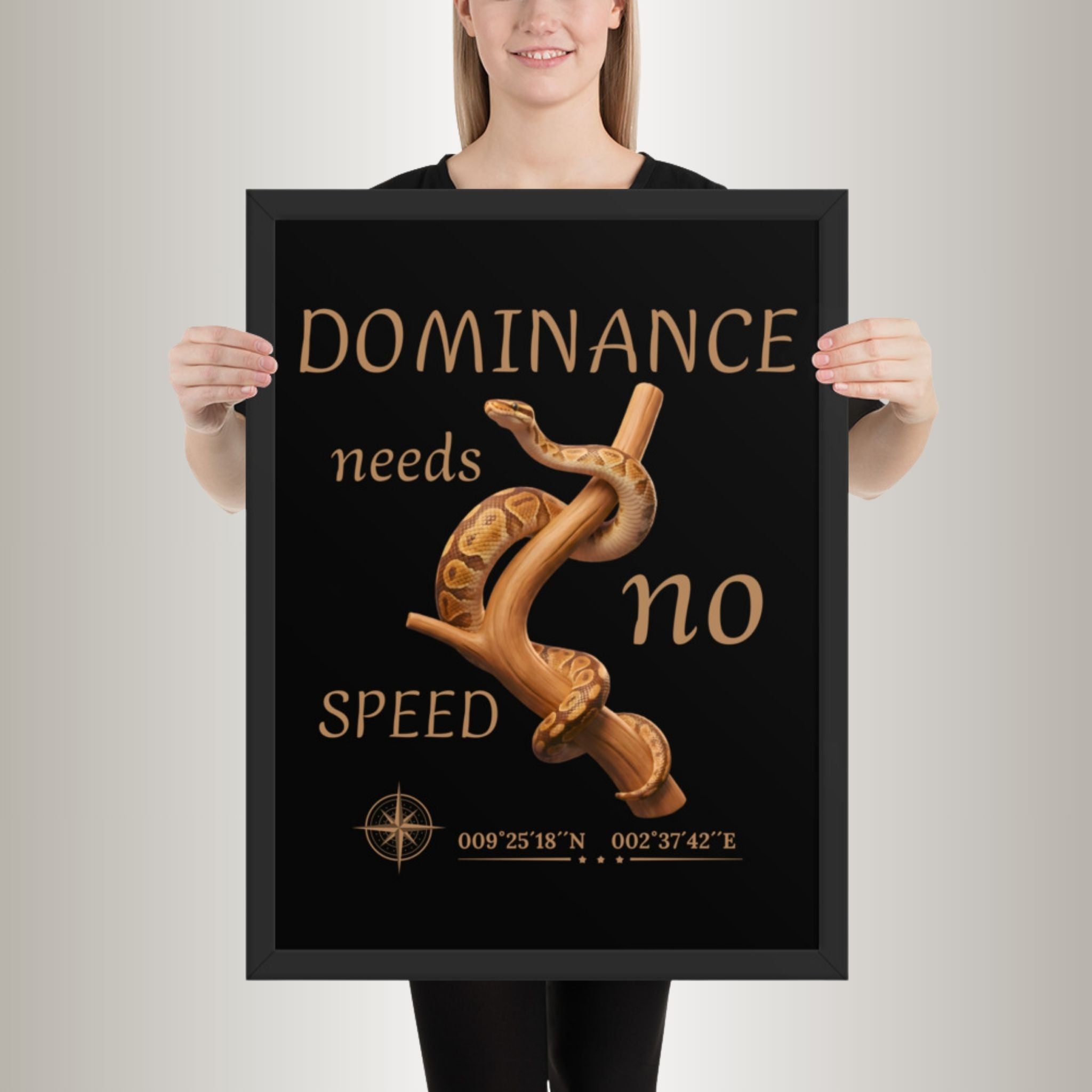 Poster mit Bilderrahmen Königsphyton braun (Python regius)