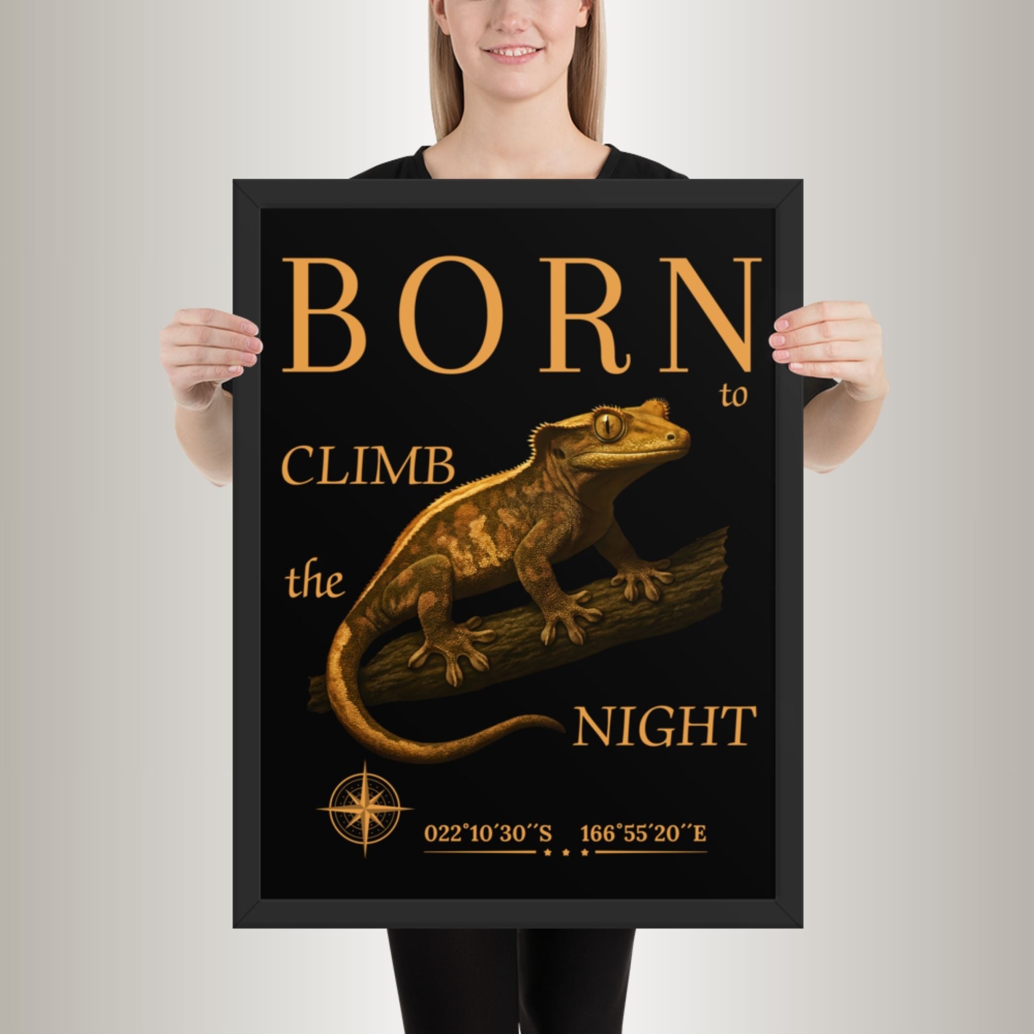 Poster mit Bilderrahmen Kronengecko (Correlophus ciliatus)