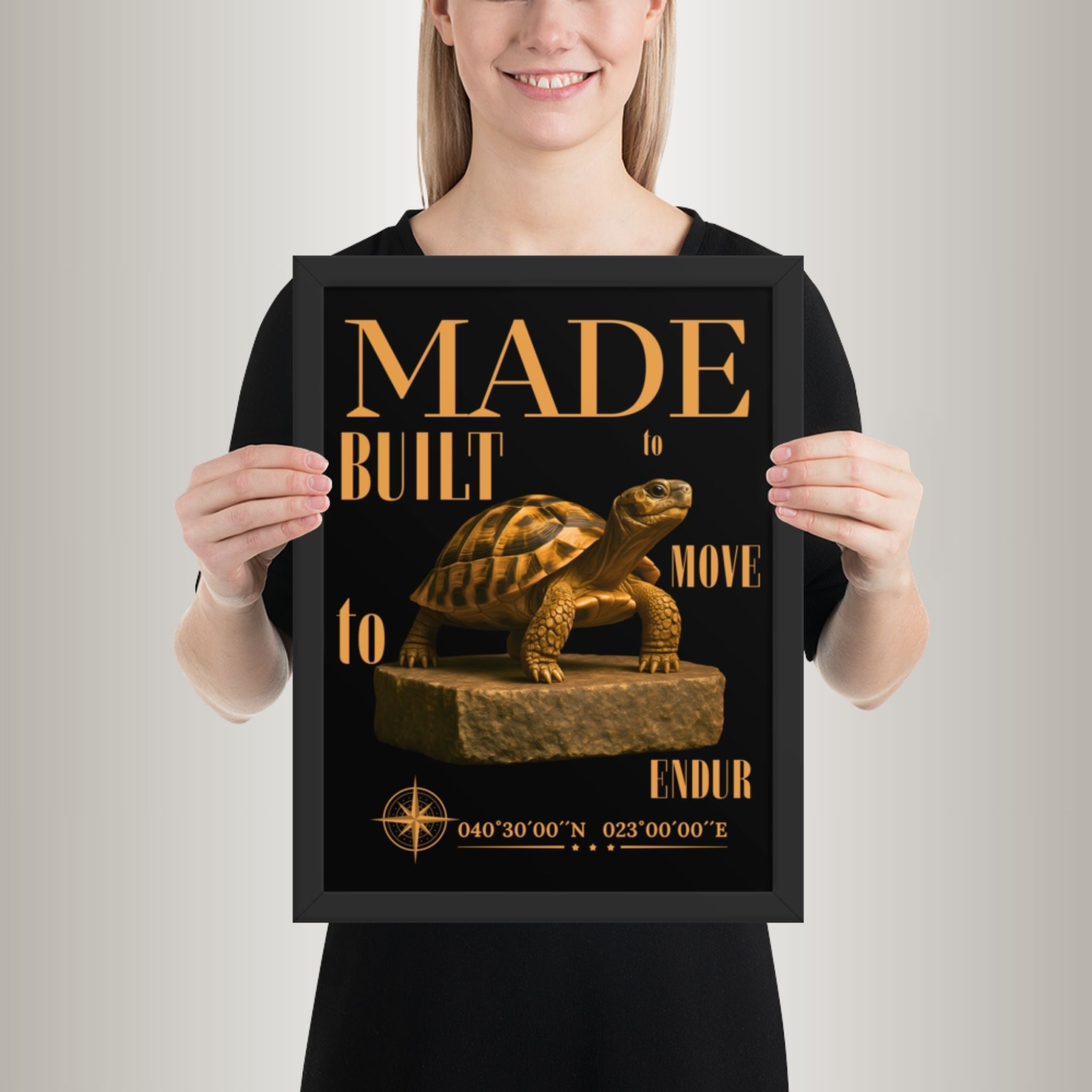 Poster mit Bilderrahmen Griechische Landschildkröte (Testudo hermanni)