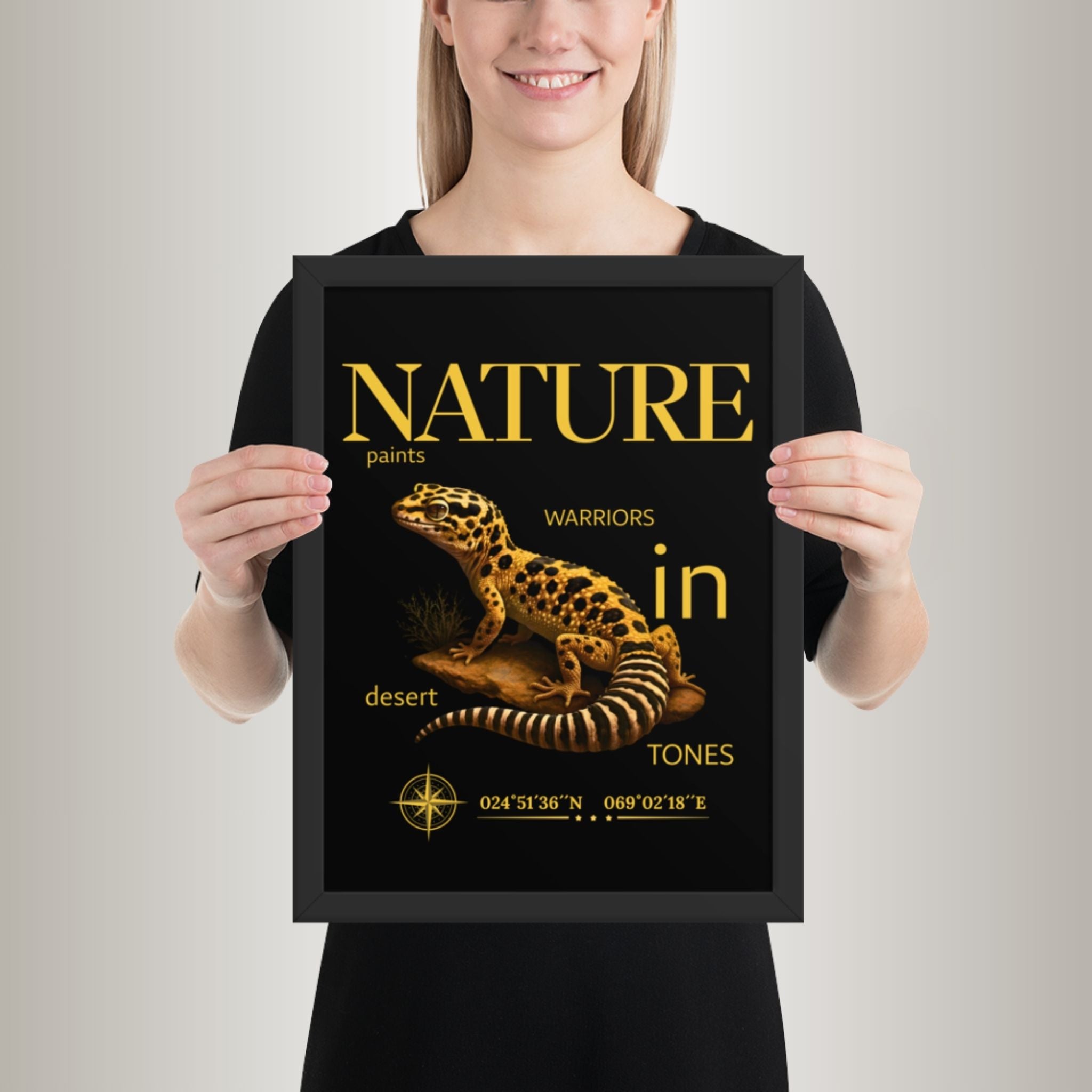 Poster mit Bilderrahmen Leopardgecko Variante 3 (Eublepharis macularius)