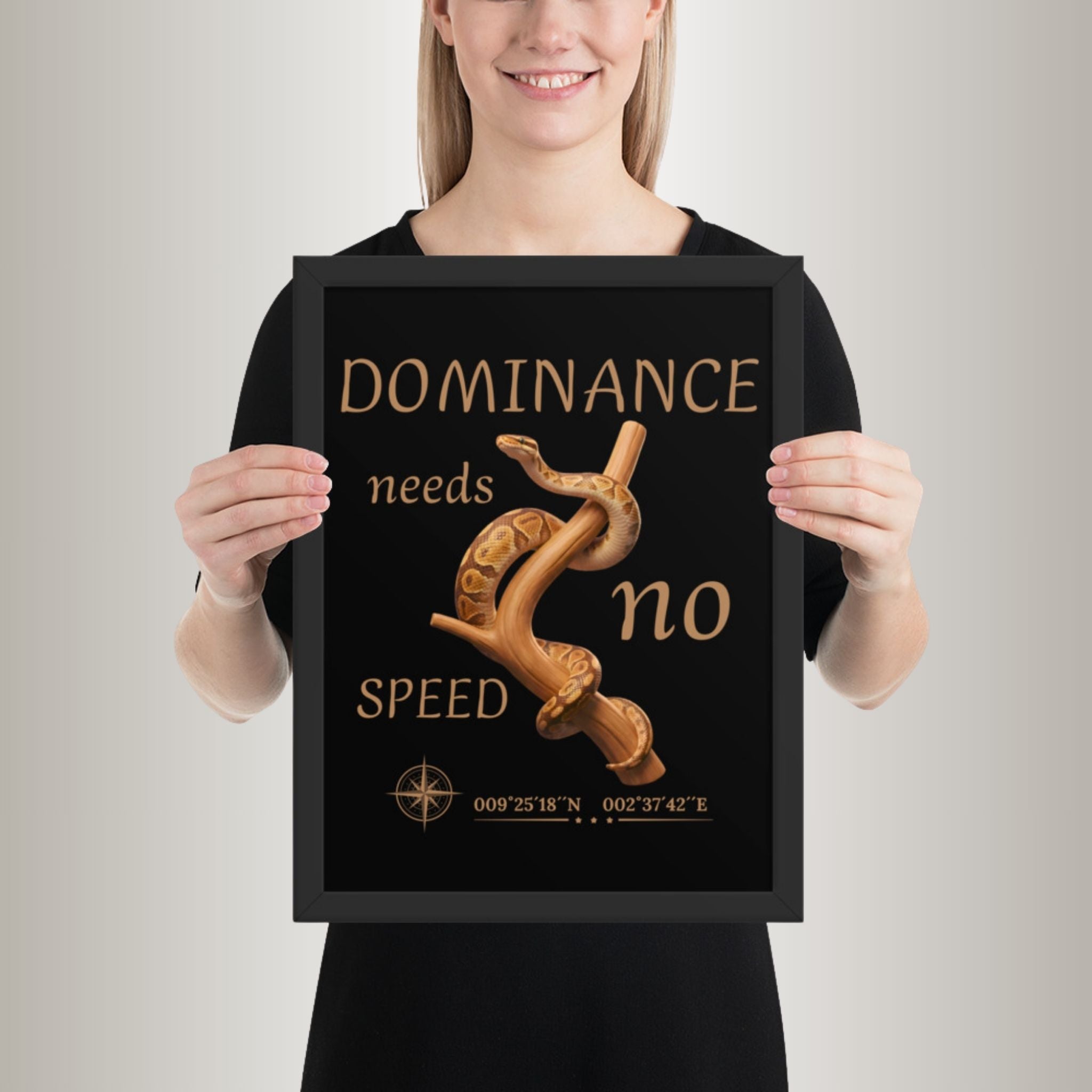 Poster mit Bilderrahmen Königsphyton braun (Python regius)