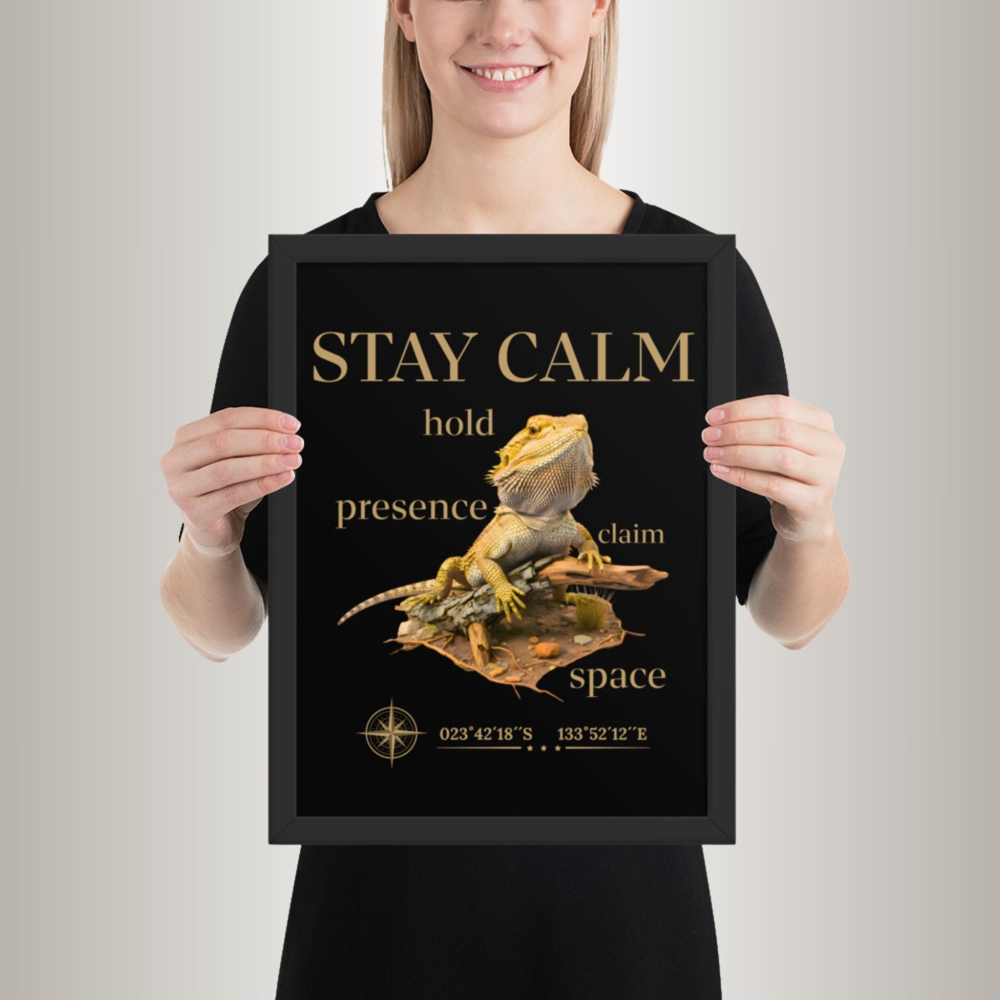 Poster mit Bilderrahmen Bartagame Wüste (Pogona vitticeps)