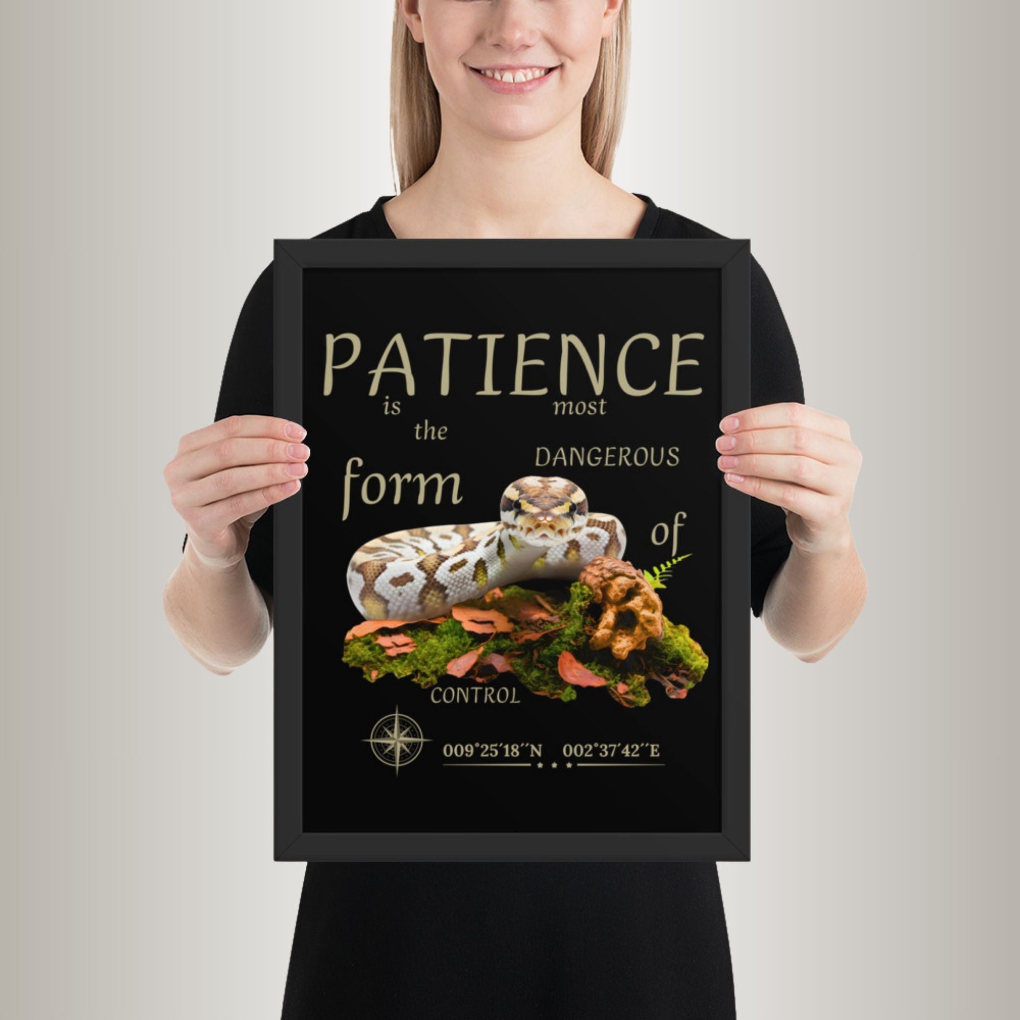 Poster mit Bilderrahmen Königsphyton hell (Python regius)