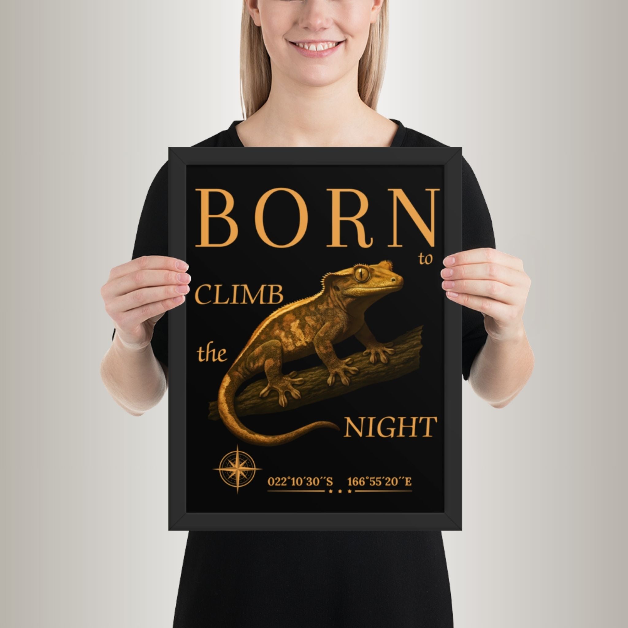 Poster mit Bilderrahmen Kronengecko (Correlophus ciliatus)