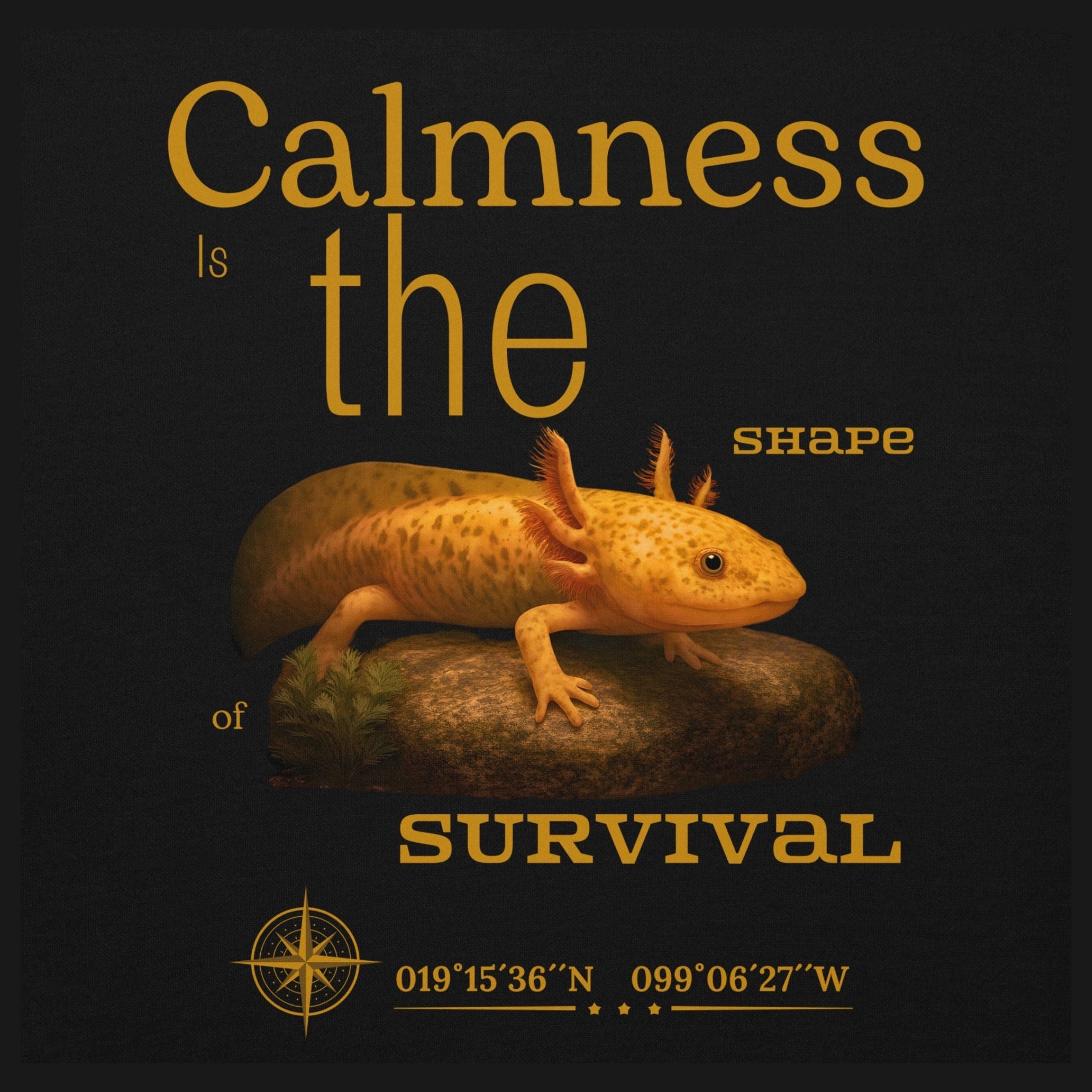 Axolotl à capuche jaune (Ambystoma mexicanum)