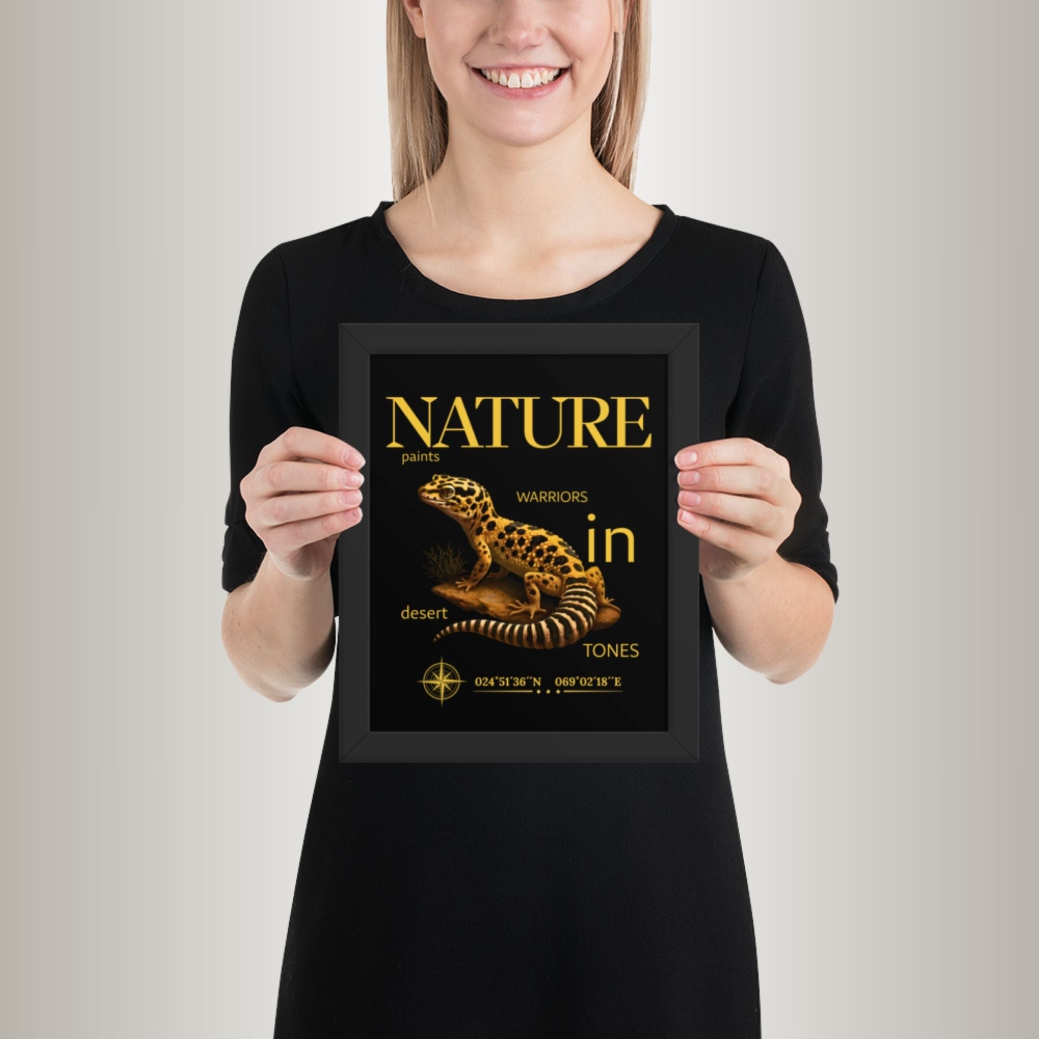 Poster mit Bilderrahmen Leopardgecko Variante 3 (Eublepharis macularius)