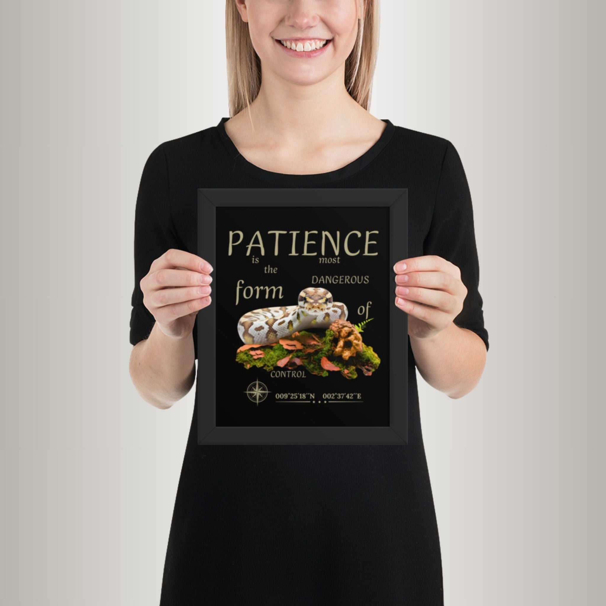 Poster mit Bilderrahmen Königsphyton hell (Python regius)