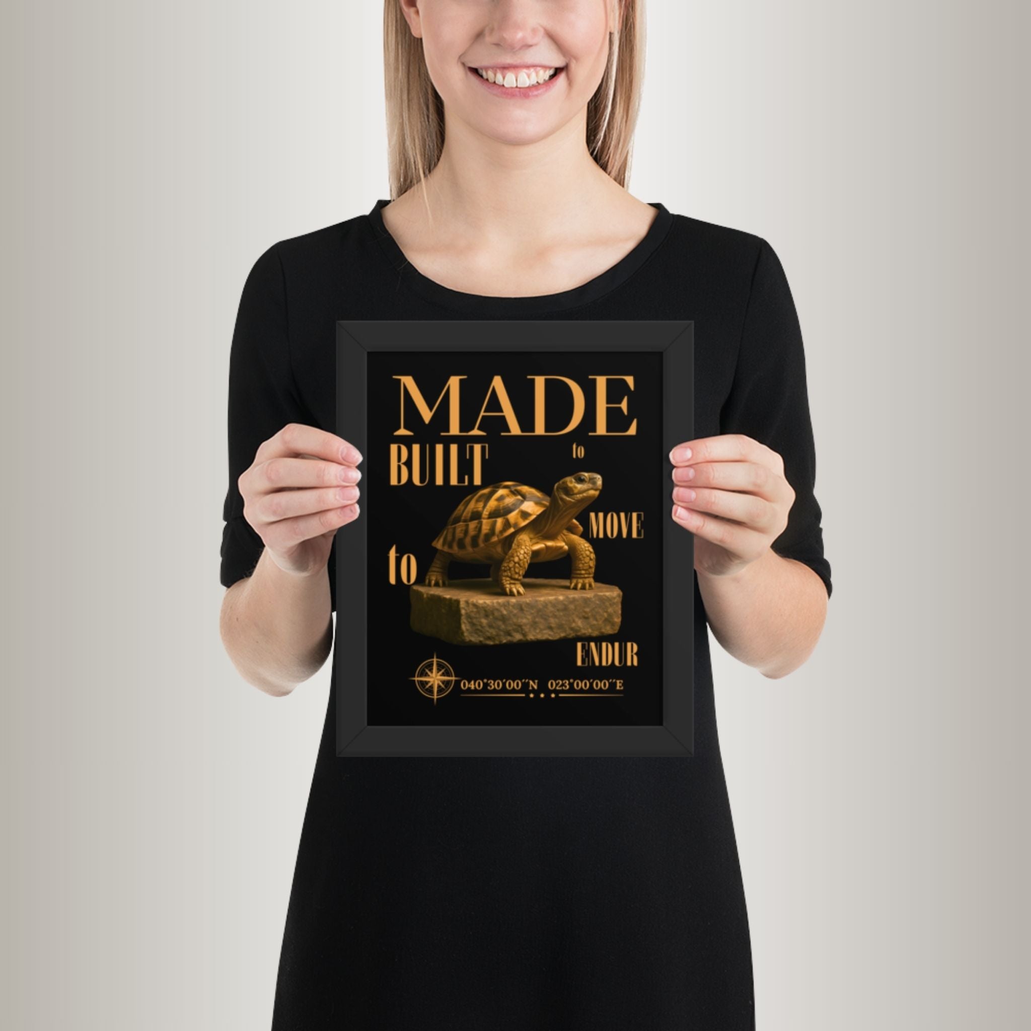 Poster mit Bilderrahmen Griechische Landschildkröte (Testudo hermanni)