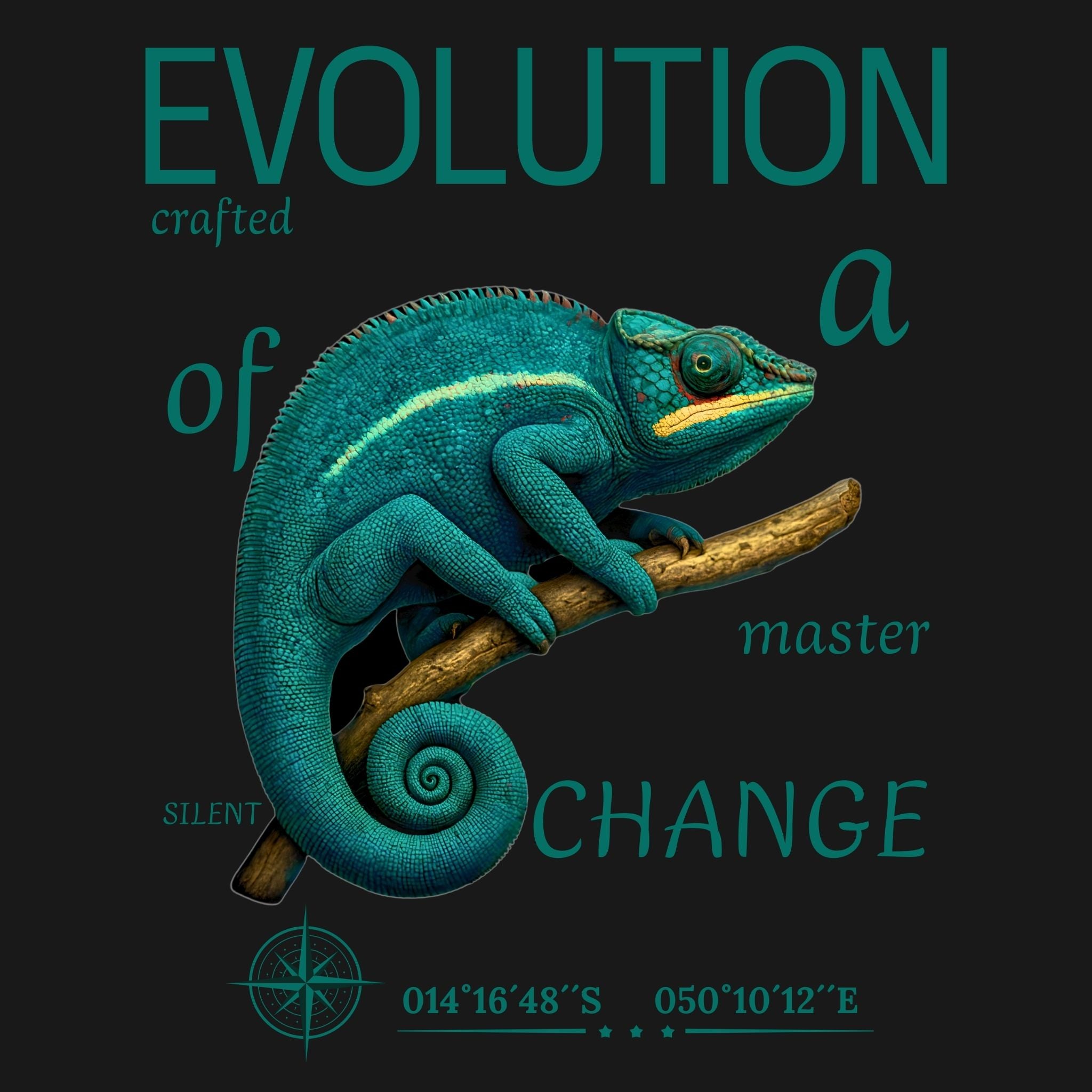 Sweat à capuche Panthère Caméléon Bleu (Furcifer pardalis)