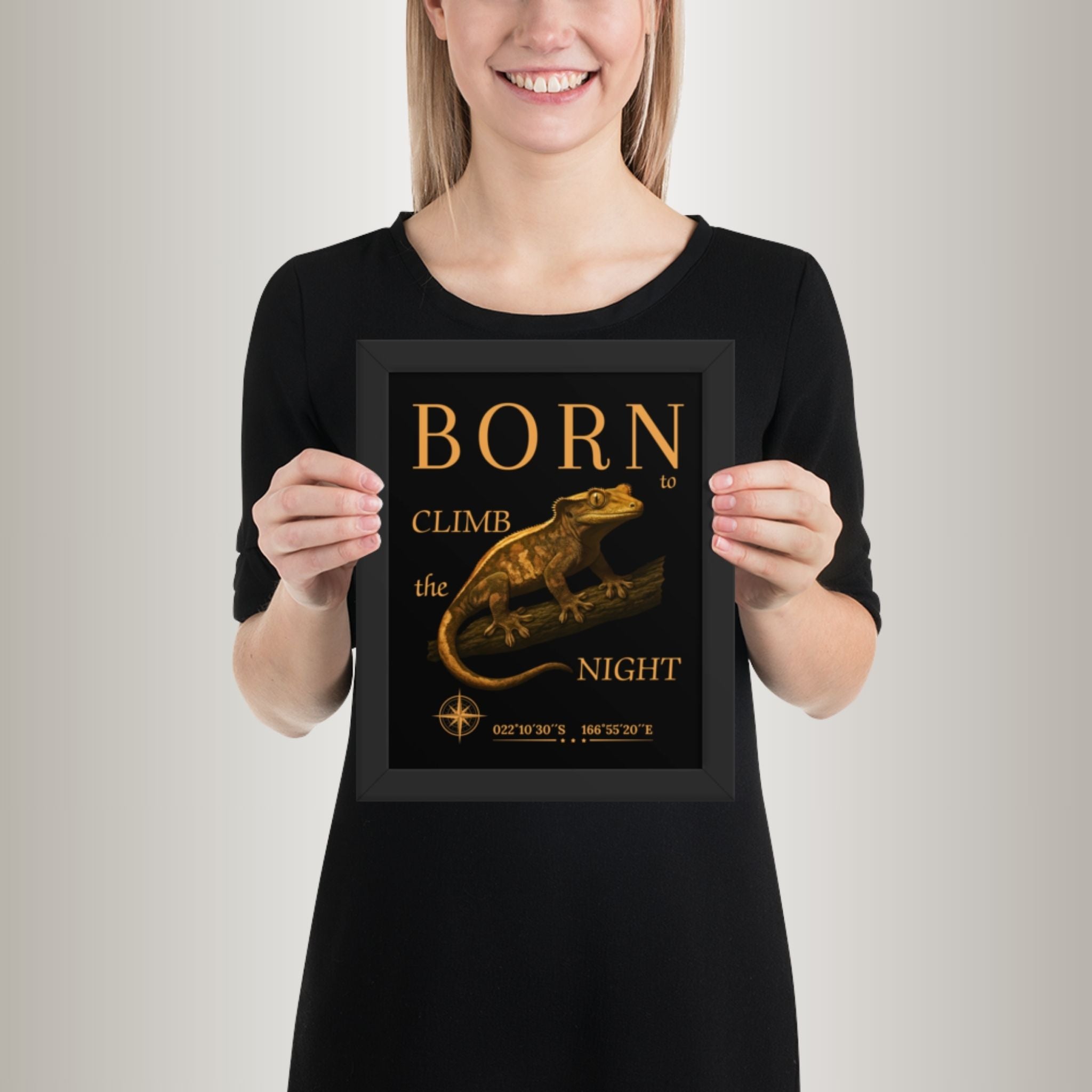 Poster mit Bilderrahmen Kronengecko (Correlophus ciliatus)