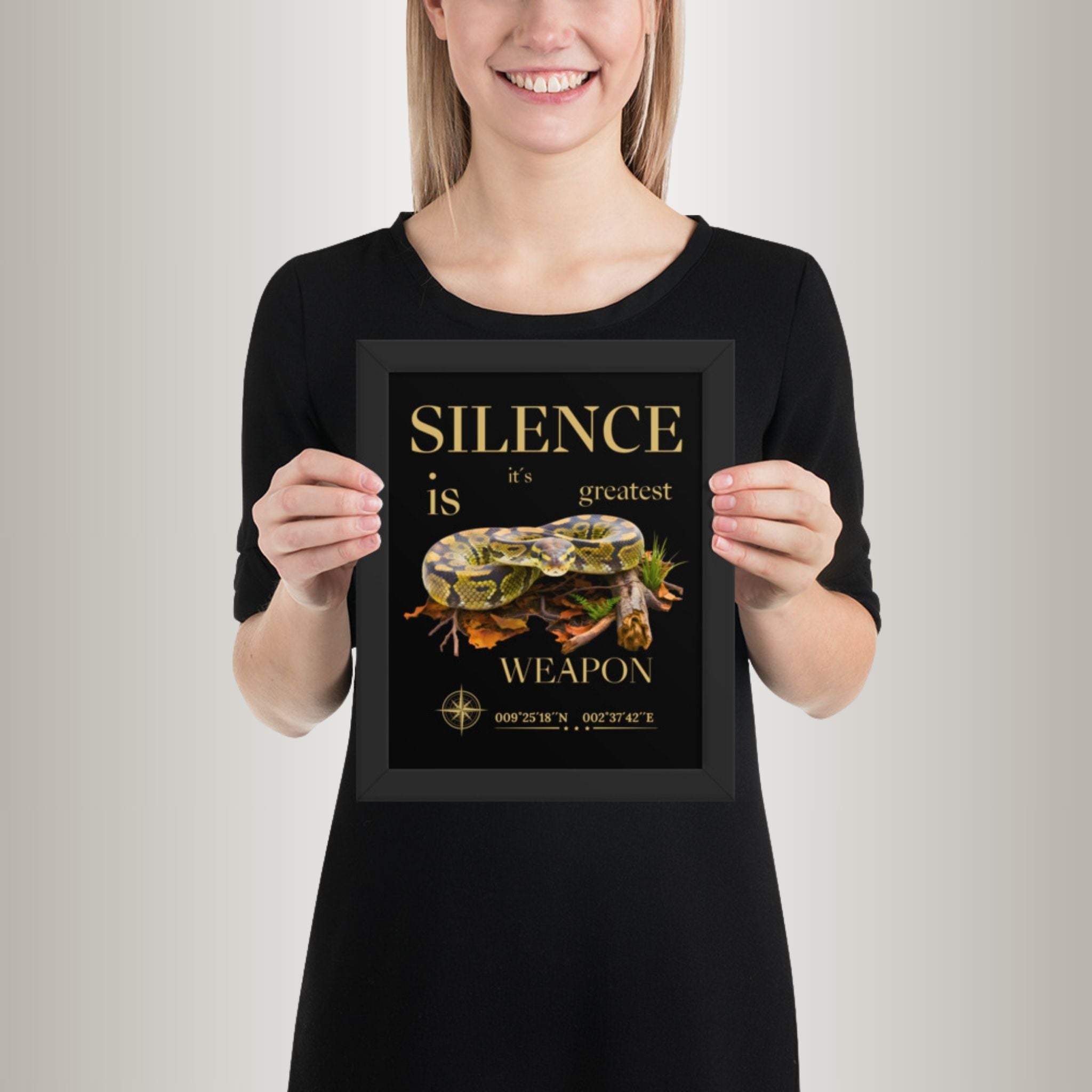 Poster mit Bilderrahmen Königsphyton Basic (Python regius)