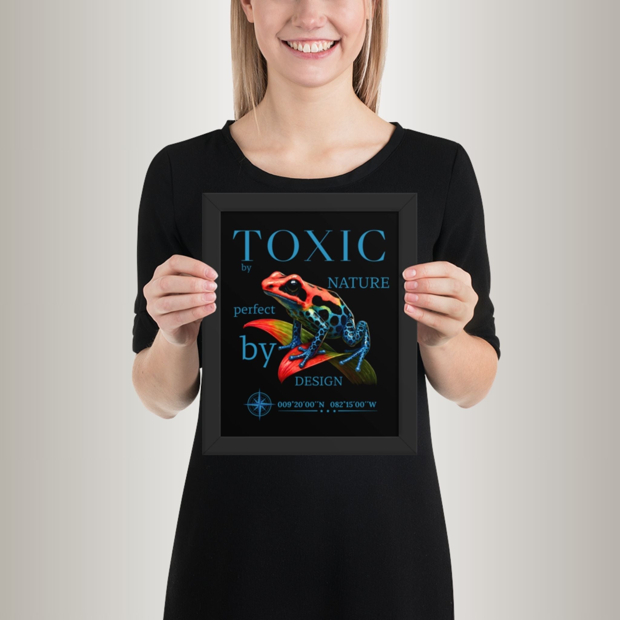 Poster mit Bilderrahmen Pfeilgiftfrosch (Oophaga pumilio)