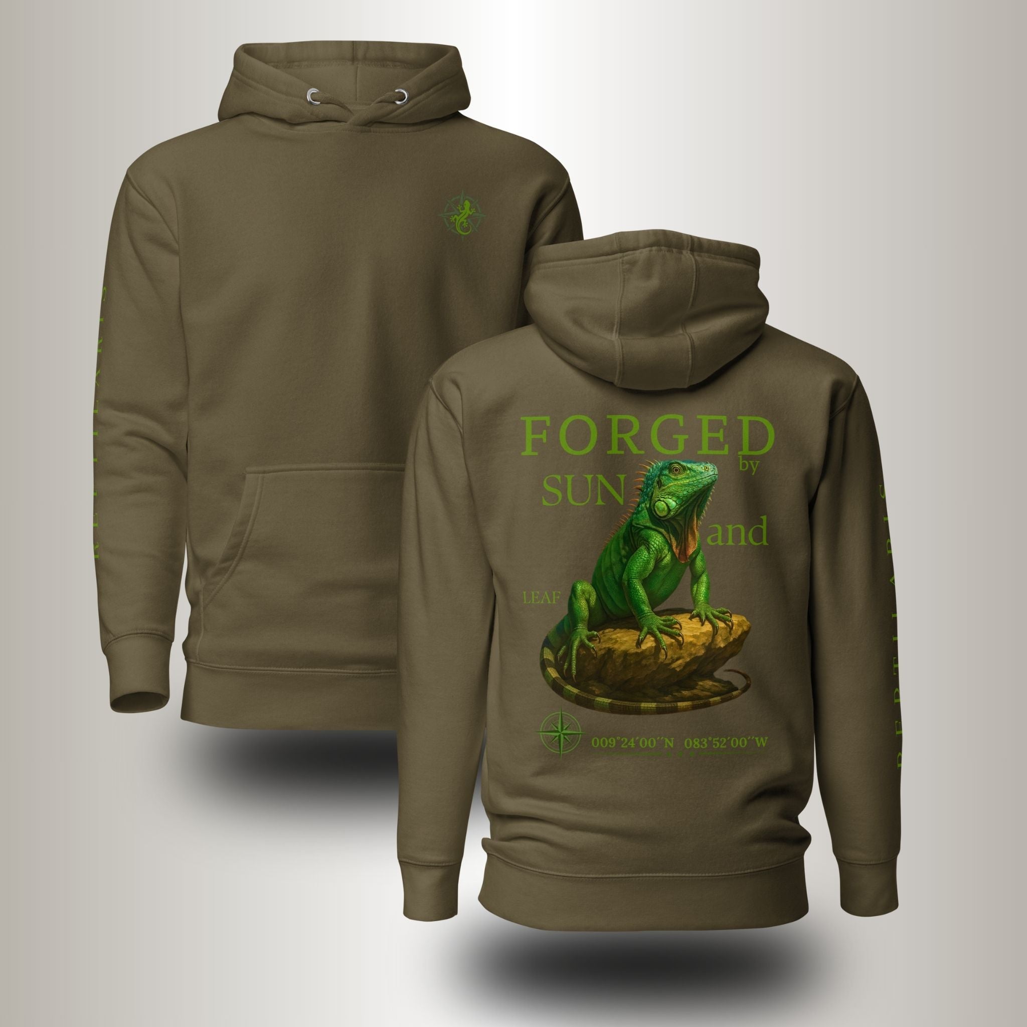 Hoodie Grüner Leguan (Iguana iguana)
